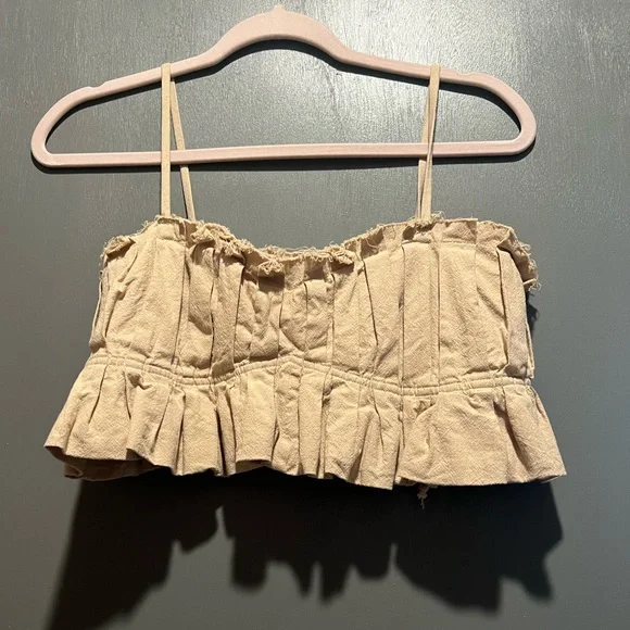 Free People Tan Crop Top - Picture 2 of 6